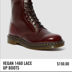 Vegan 1460 Lace Up Doc Martens Cherry 8